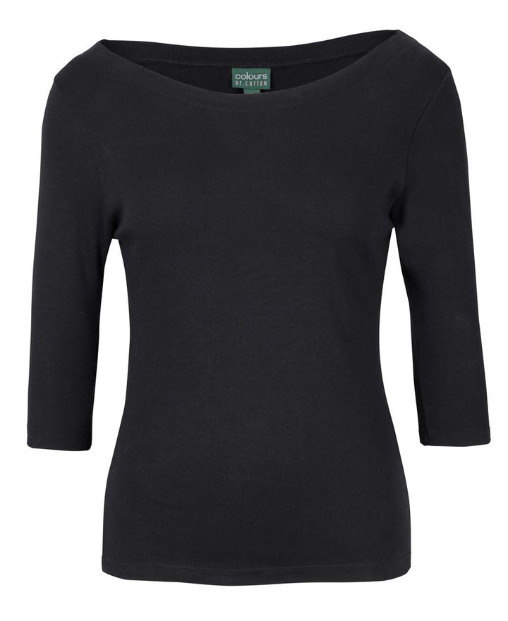 C of C LADIES 3/4 SLEEVE BOAT NECK TEE - 1BT3
