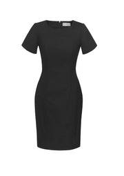 Womens Comfort Wool Stretch Short Sleeve Shift Dress-34012-biz-corporates