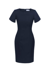 Womens Comfort Wool Stretch Short Sleeve Shift Dress-34012-biz-corporates