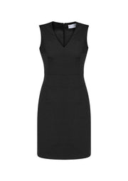 Womens Comfort Wool Stretch Sleeveless V-Neck Dress-34021-biz-corporates