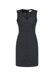 Womens Comfort Wool Stretch Sleeveless V-Neck Dress-34021-biz-corporates