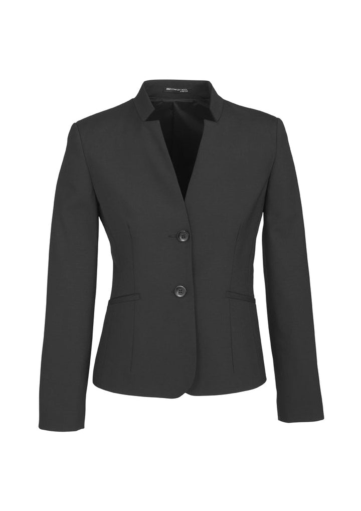 Womens Comfort Wool Stretch Short Jacket with Reverse Lapel-64013-biz-corporates