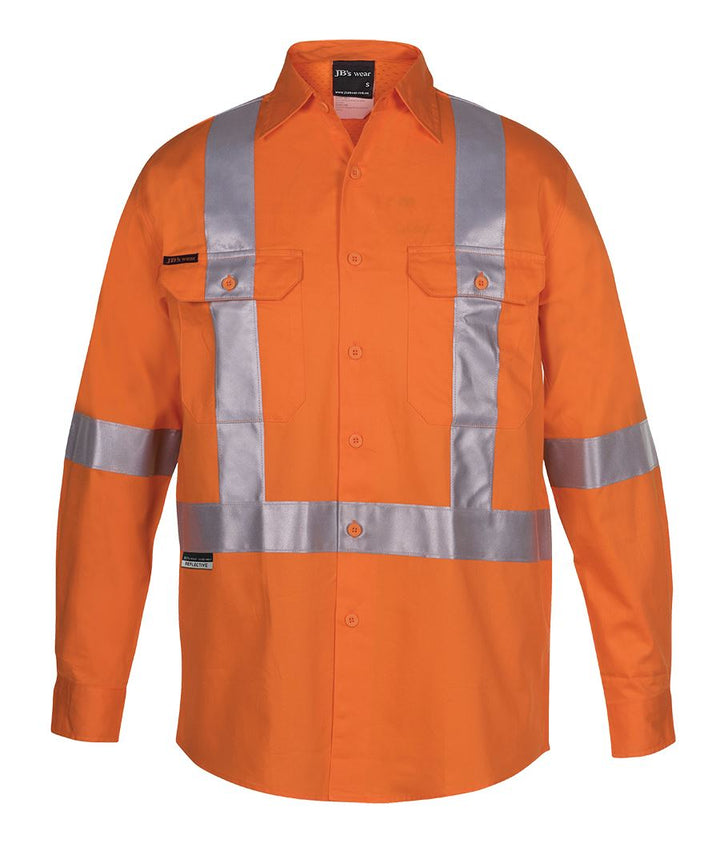 JB's HV (D+N) L/S 150G CROSS BACK TAPE SHIRT -  6DCBL