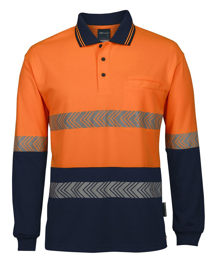 JB's HV L/S SEGMENTED TAPE POLO -  6HLST