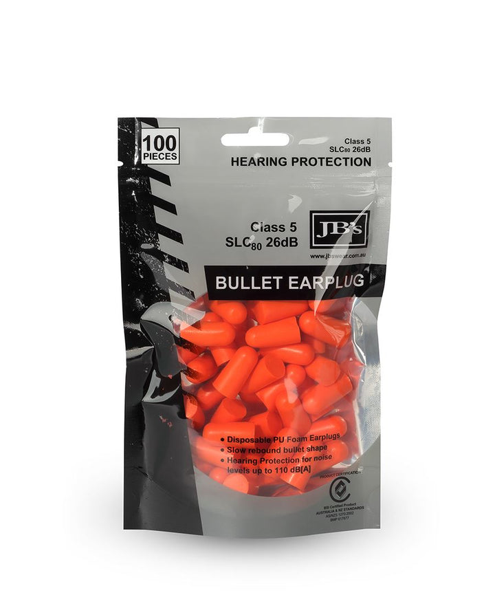 JB's  BULLET SHAPED EARPLUG (100 PIECES) -  8P040