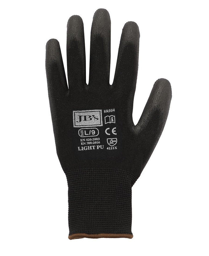 JB's BLACK LIGHT PU BREATHABLE GLOVE (12 PK) - 8R004