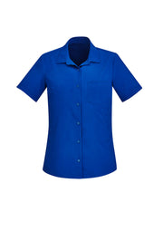 Womens Florence Plain Short Sleeve Shirt-CS947LS-biz-care