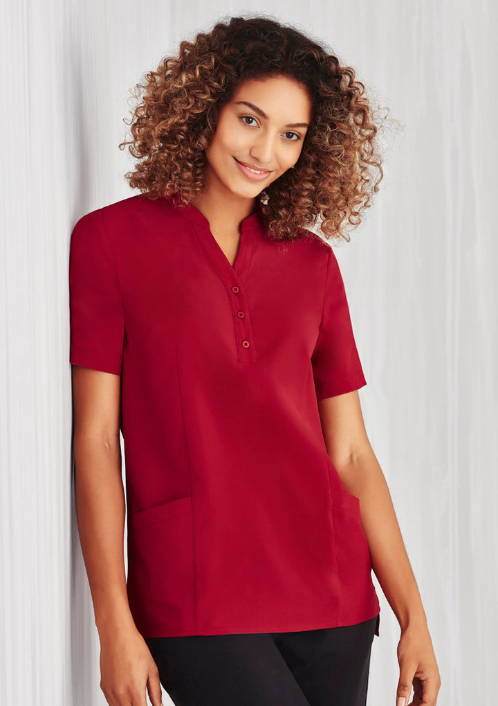Womens Florence Plain Tunic-CS949LS-biz-care