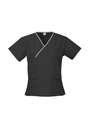 Womens Contrast Scrub Top-H10722-biz-collection