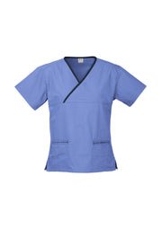 Womens Contrast Scrub Top-H10722-biz-collection