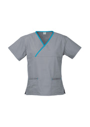 Womens Contrast Scrub Top-H10722-biz-collection