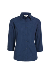 Womens Micro Check 3/4 Sleeve Shirt-LB8200-biz-collection