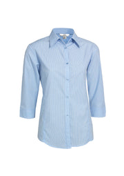 Womens Micro Check 3/4 Sleeve Shirt-LB8200-biz-collection