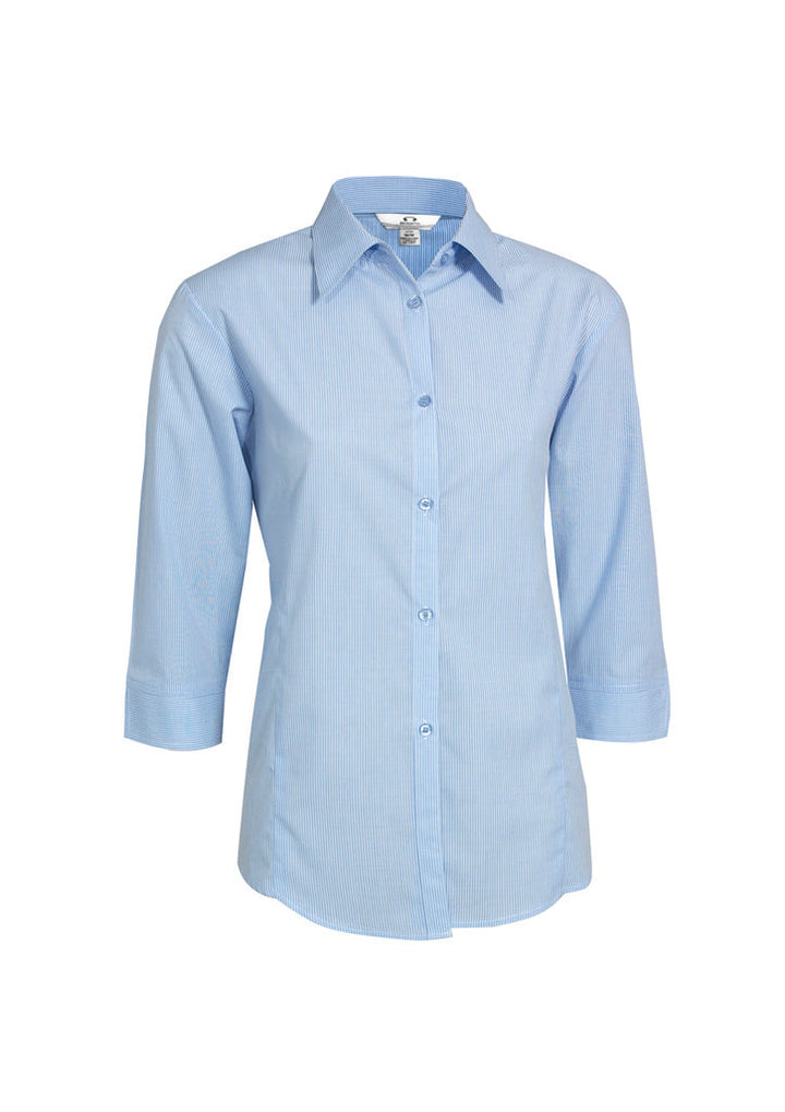 Womens Micro Check 3/4 Sleeve Shirt-LB8200-biz-collection