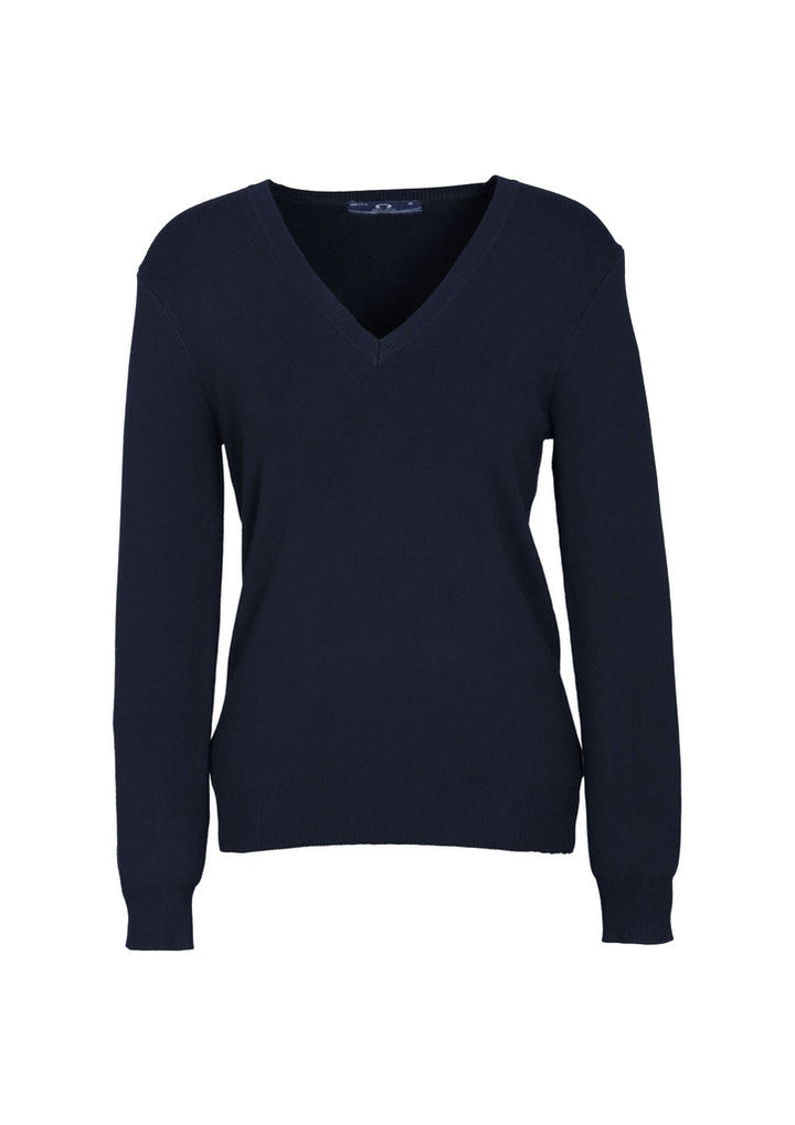 Womens V-Neck Knit Pullover-LP3506-biz-collection