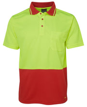 JB's Adults Hi Vis Non Cuff Traditional Polo - 6HVNC