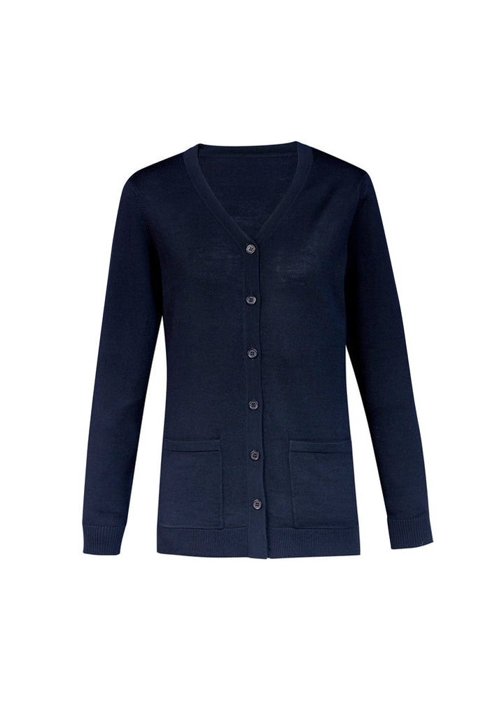 Womens Button Front Knit Cardigan-CK045LC-biz-care