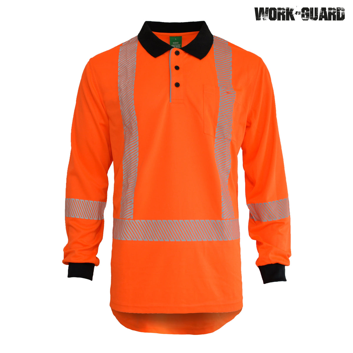 R483X Work-Guard Recycled Hi Vis TTMC Long Sleeve Polo