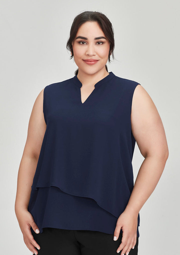 Womens Seville Sleeveless Layered Blouse-RB260LN-biz-corporates