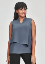 Womens Seville Sleeveless Layered Blouse-RB260LN-biz-corporates