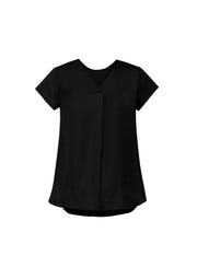 Womens Kayla V-Neck Pleat Blouse-RB967LS-biz-corporates