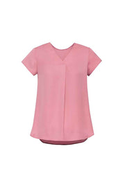 Womens Kayla V-Neck Pleat Blouse-RB967LS-biz-corporates