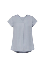Womens Kayla V-Neck Pleat Blouse-RB967LS-biz-corporates