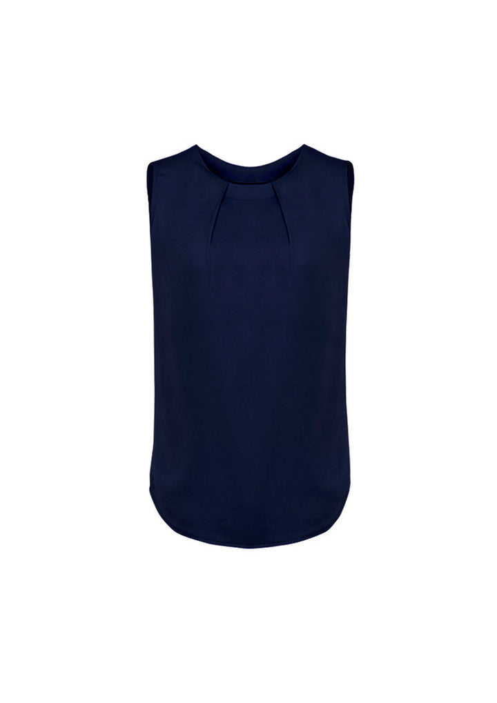 Estelle Womens Sleeveless Pleat Detail Blouse-RB973LN-biz-corporates