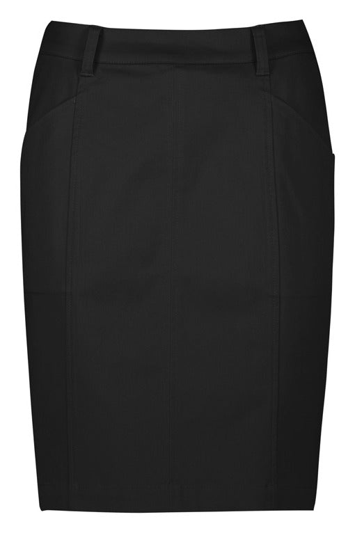 Traveller Womens Mid Waist Stretch Chino Skirt-RGS264L-biz-corporates