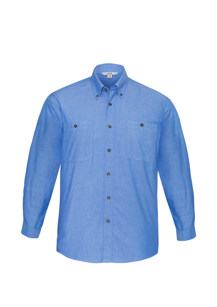 Mens Chambray Long Sleeve Shirt-SH112-biz-collection