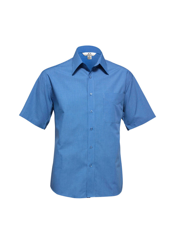Mens Micro Check Short Sleeve Shirt-SH817-biz-collection