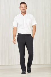 Mens Comfort Waist Flat Front Pant-CL958ML-biz-care