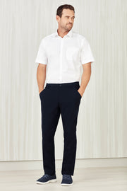 Mens Comfort Waist Flat Front Pant-CL958ML-biz-care