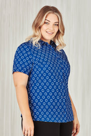 Womens Florence Daisy Print Short Sleeve Shirt-CS948LS-biz-care