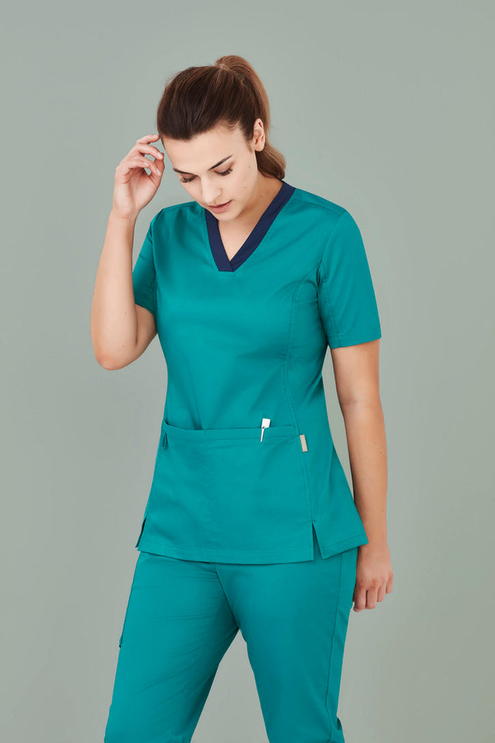 Womens Riley Stretch Scrub Top-CST043LS-biz-care