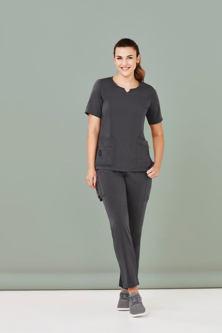 Womens Avery Round Neck Scrub Top-CST942LS-biz-care