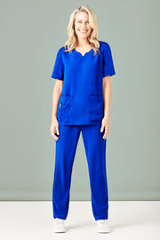 Womens Avery Round Neck Scrub Top-CST942LS-biz-care