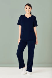 Womens Avery Round Neck Scrub Top-CST942LS-biz-care