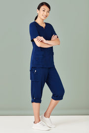 Womens Avery Round Neck Scrub Top-CST942LS-biz-care