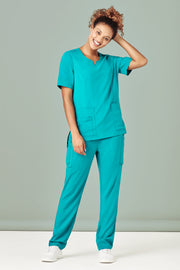 Womens Avery Round Neck Scrub Top-CST942LS-biz-care