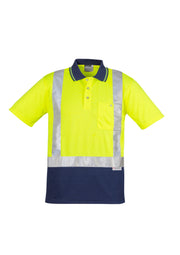 Mens Hi Vis Spliced Short Sleeve Polo - Shoulder Taped-ZH233-syzmik