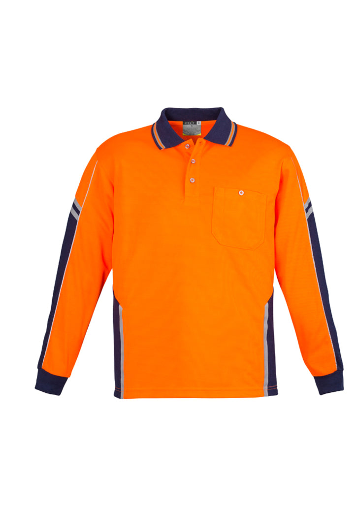 Mens Hi Vis Squad Long Sleeve Polo-ZH238-syzmik