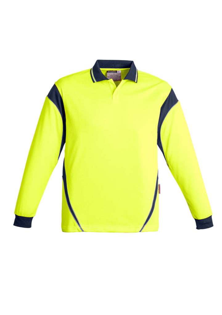 Mens Hi Vis Aztec Long Sleeve Polo-ZH249-syzmik