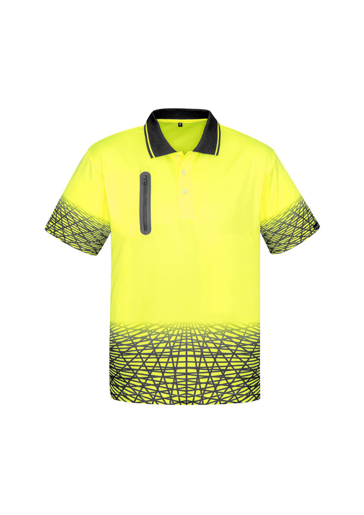 Mens Hi Vis Tracks Short Sleeve Polo-ZH300-syzmik
