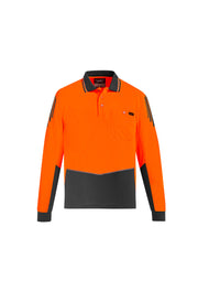Mens Hi Vis Flux Long Sleeve Polo-ZH310-syzmik