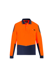 Mens Hi Vis Flux Long Sleeve Polo-ZH310-syzmik
