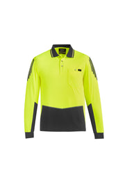 Mens Hi Vis Flux Long Sleeve Polo-ZH310-syzmik
