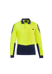 Mens Hi Vis Flux Long Sleeve Polo-ZH310-syzmik
