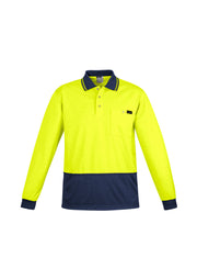 Mens Hi Vis Comfort Back Long Sleeve Polo-ZH410-syzmik