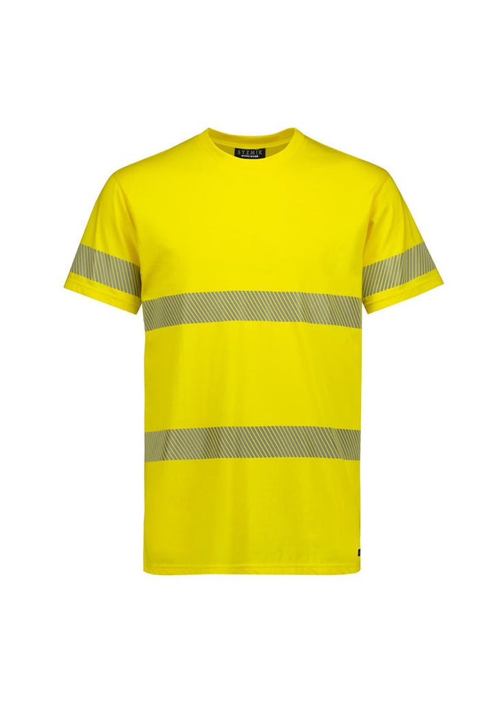 Mens Hi Vis Segmented Tape Cotton Tee-ZH510-syzmik